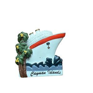 Cayman Islands Cruise Ship Palm Tree Magnet Souvenir 2" tall